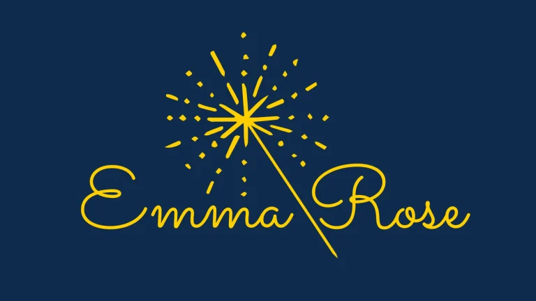 Emma Rose Magic Needle Logo Yell on Blue  768x432